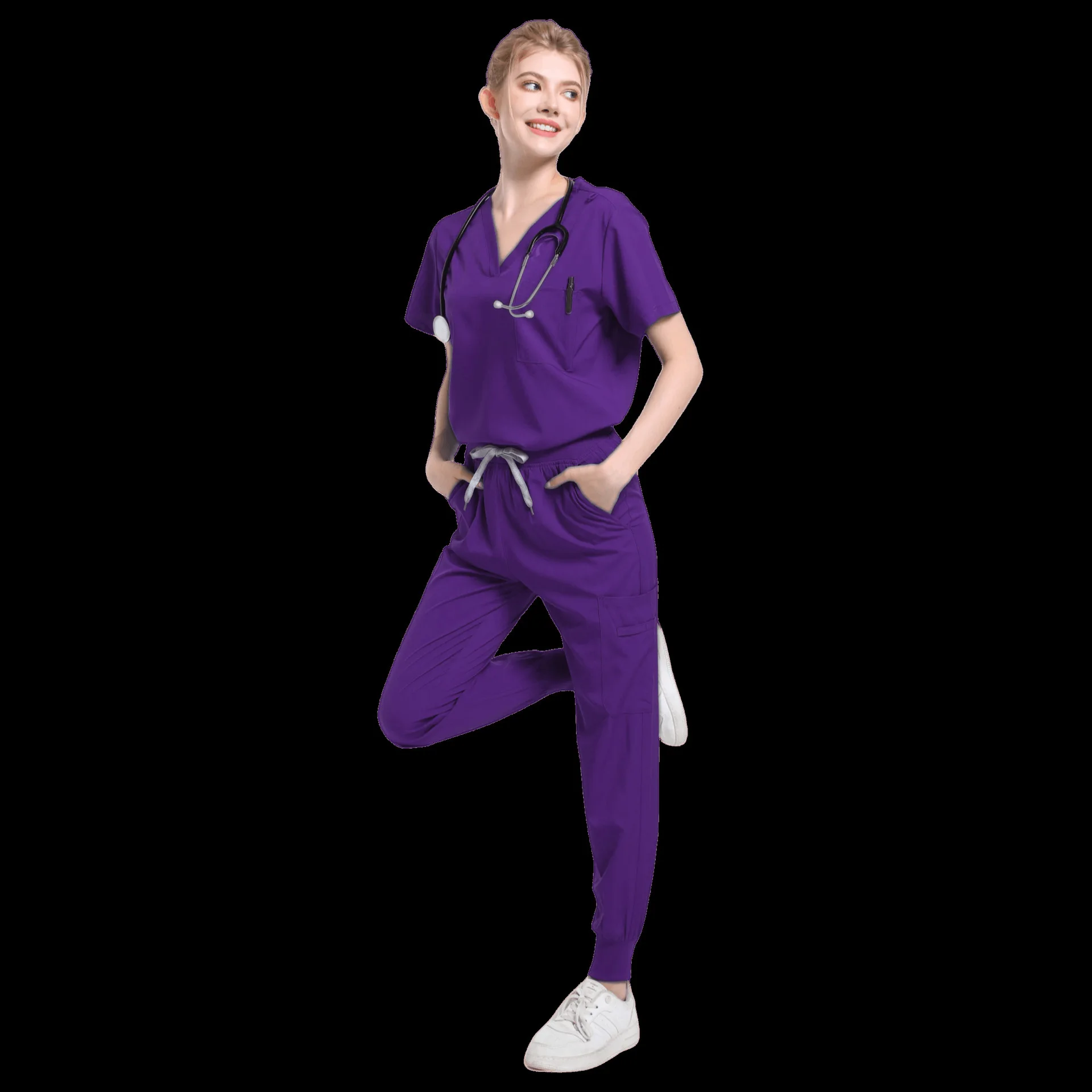 Hospital Hand Wash Set, Dental Clinic, Operating Room, Nurse's Uniform, Short Sleeved V-Neck Brush Suit