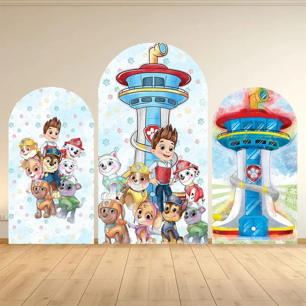 Paw Patrol Arch Backdrop Cover Kids Boy Girl Birthday Party Decoration Baby Shower Background Wall Ryder Chase Skye Tower Banner