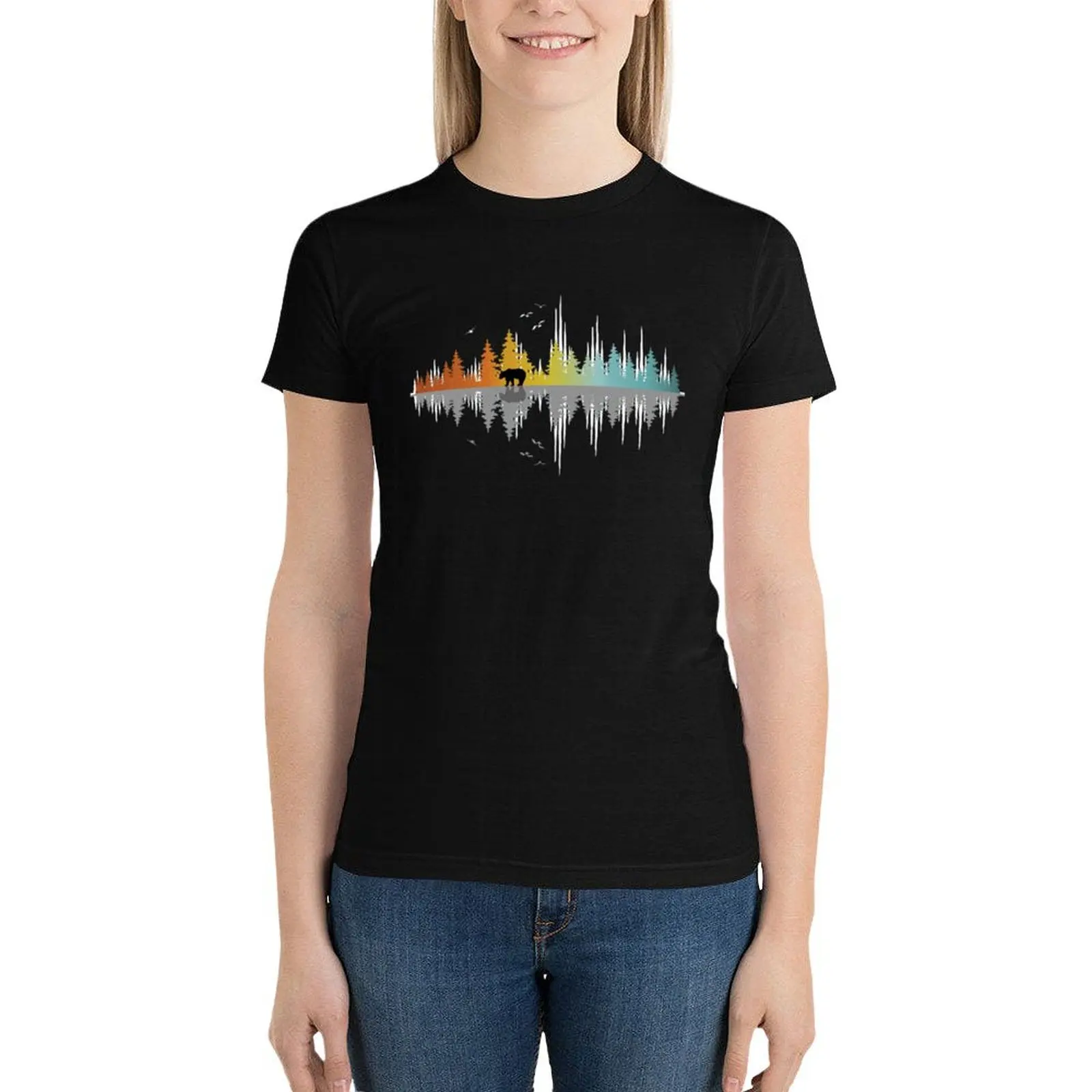 The Sounds Of Nature Music Sound Wave T-Shirt summer tops cute clothes plus size tops t-shirt dress for Women long