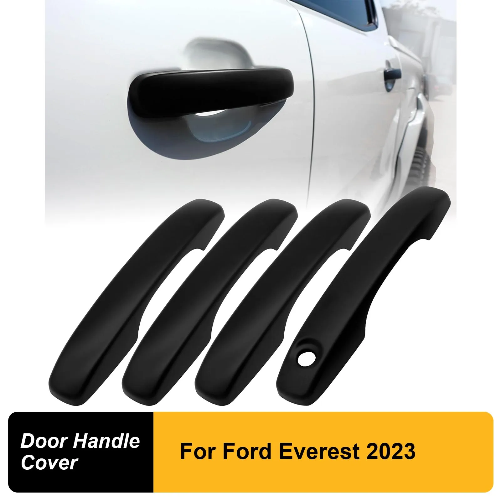 Matte Black Door Handle Protector Door Handle Cover For Ford Everest 2023 2024 4X4 Car Next Gen Accessories