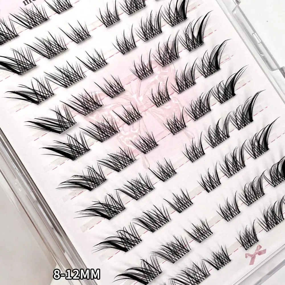 مجموعة رموش صناعية من Fox Eye، رموش سوداء قصيرة مجزأة، رموش عين القطة منفوشة طبيعية للمكياج اليومي #5