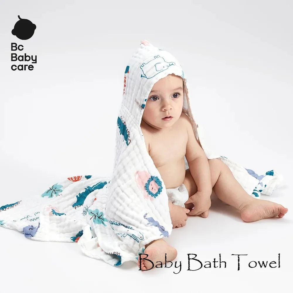 BC Babycare Cotton Baby Hooded Bath Towel Ultra Soft  Baby Blanket Thick Fast Dry Newborn Washcloth Bathrobe