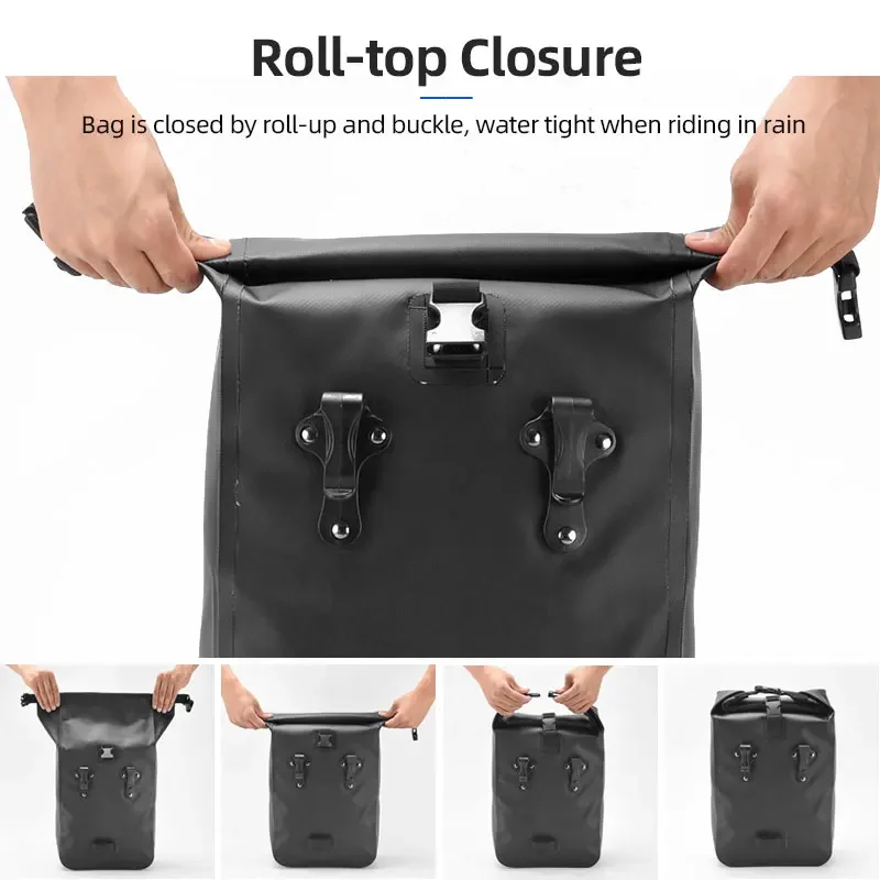 Sahoo Bicycle Rear Rack Bag 10L Rainproof Luggage Carrier Trunk Pannier W/ Should Carry Belt Cycling Travel Storage Bag