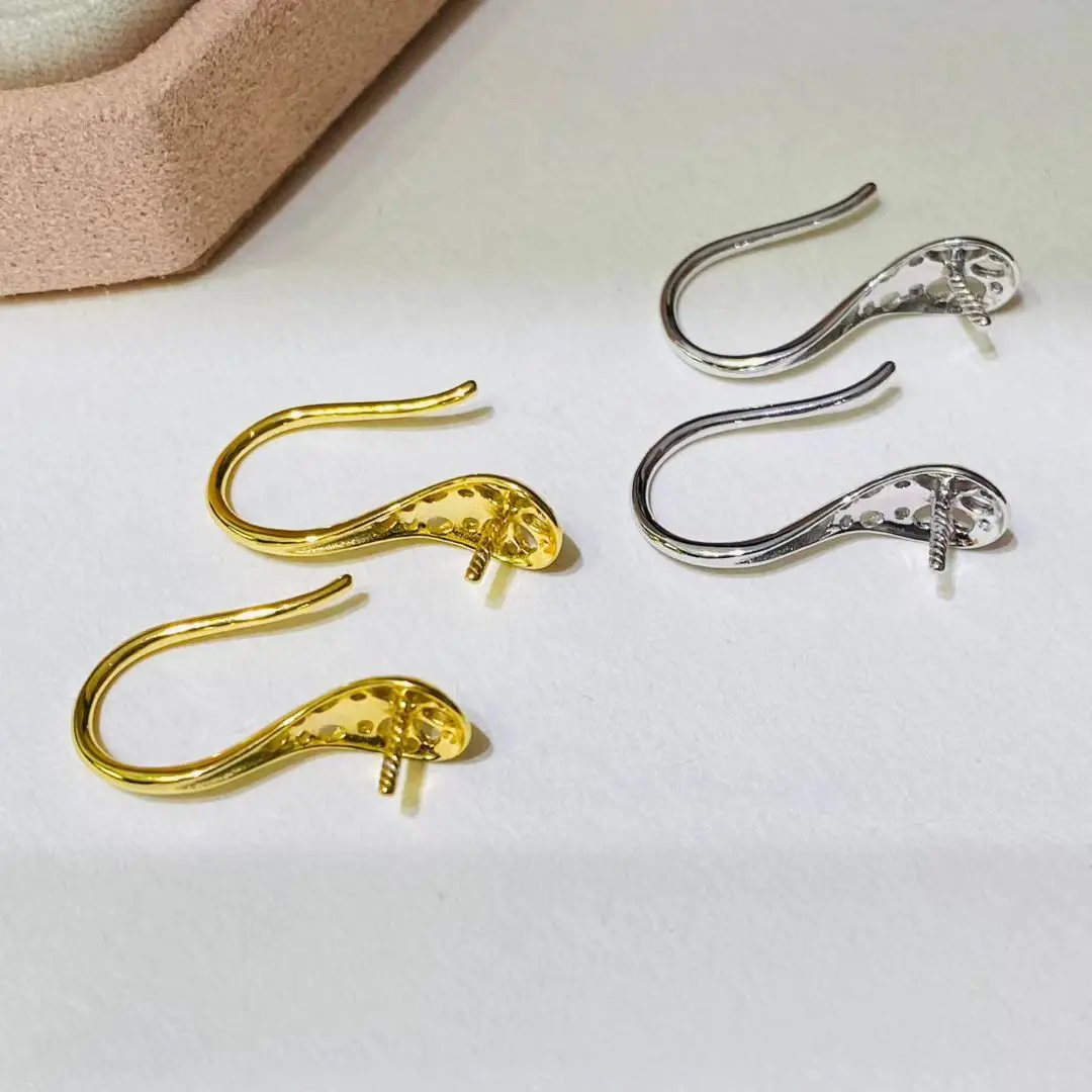 

Оптовая продажа, серьги из стерлингового серебра S925, фурнитура для крепления, базовые монтажные детали, аксессуар для жемчуга 10-11 мм, 5 пар/лот