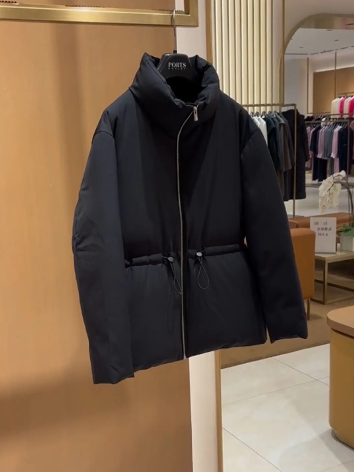   Bla ort Puffer Jaet Damen Winter Thiened Casual Waist-Cinching Stehkragen Mantel Sli High Waist