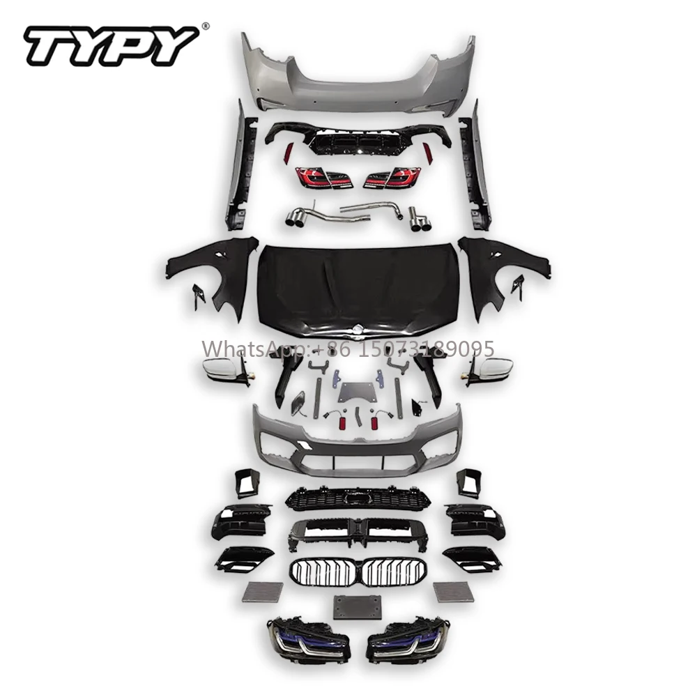 

Body Kit for 5 Series F10 F18 2011-2017 Upgrade to 2021 G38 M5 Front and Rear Bumpers for Auto Lights