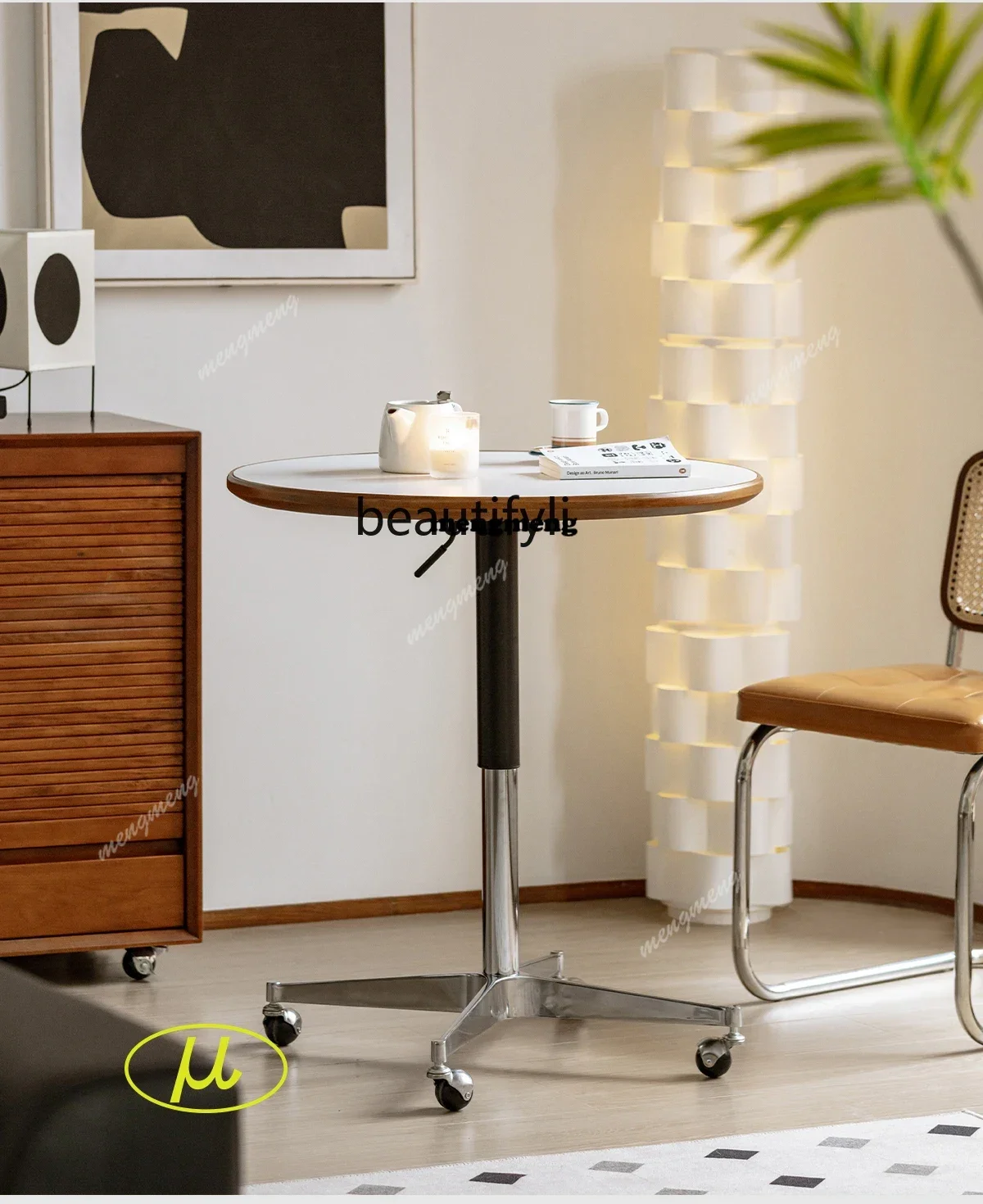 ss8350 Solid wood lifting slate Nordic retro Japanese home removable desk sofa side table