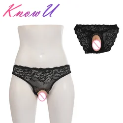 KnowU Lace False Pussy Pants Fake Vagina Pad Cosplay Silicone Crossdressing Fake Vulva for Transgender Crossdresser