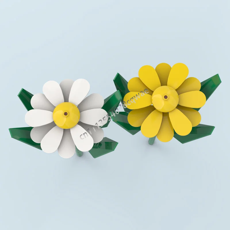 126 Parts Colorful Daisies Flower MOC Creative Building Blocks Model DIY Assembly Educational Toy Gifts Decoration Collections