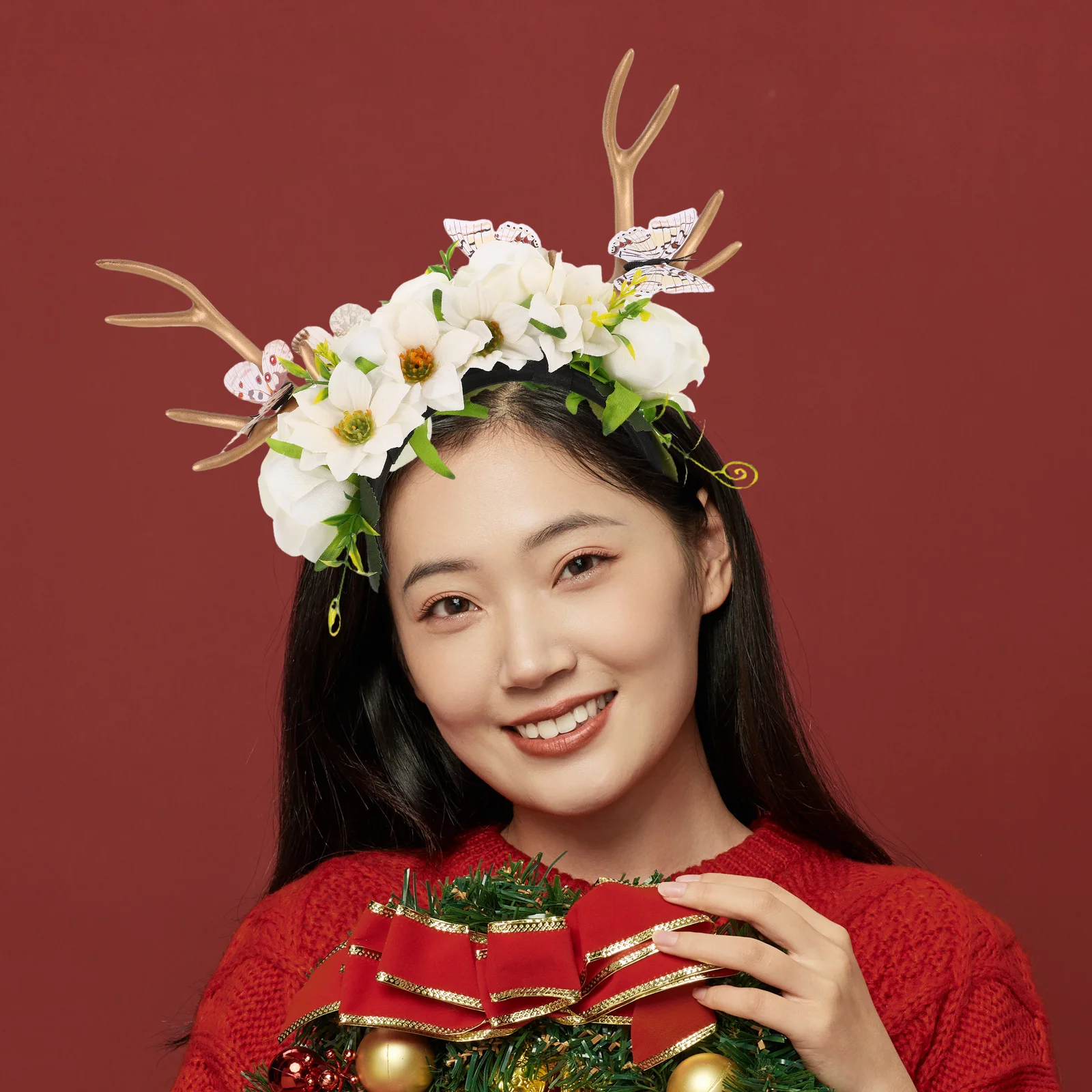 

Antler Headdress Hairband Women Christmas Accessories Cosplay Party Antlers Reindeer Headband Bandeau Oreilles Renne Aldult