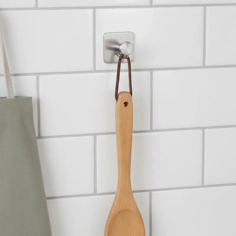 Stainless Steel Wall Mounted Towel Holder Hooks Rustproof Heavy Duty Adhesive Coat Rack for Bathroom Kitchen Entryway Storage