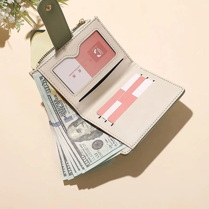 Cute Printed Wallet For Ladies Fashionable Purse Women's Wallet Girl Simple Short Two Fold Change Card Bags Money Bag