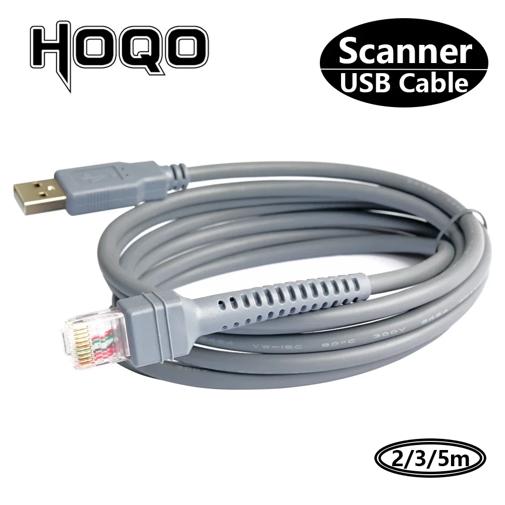 RJ48 to USB to RJ50 Scanner data cable For LS1203 LS2208 LS4208 LS3008 CBAU01-S07ZAR Symbol Barcode Scanner Part Cable