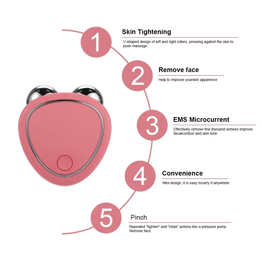 Facial Lifting Roller EMS Microcurrent Face Massager Rejuvenation Charging Facial Skin Tightening Anti Wrinkle Beauty Machine