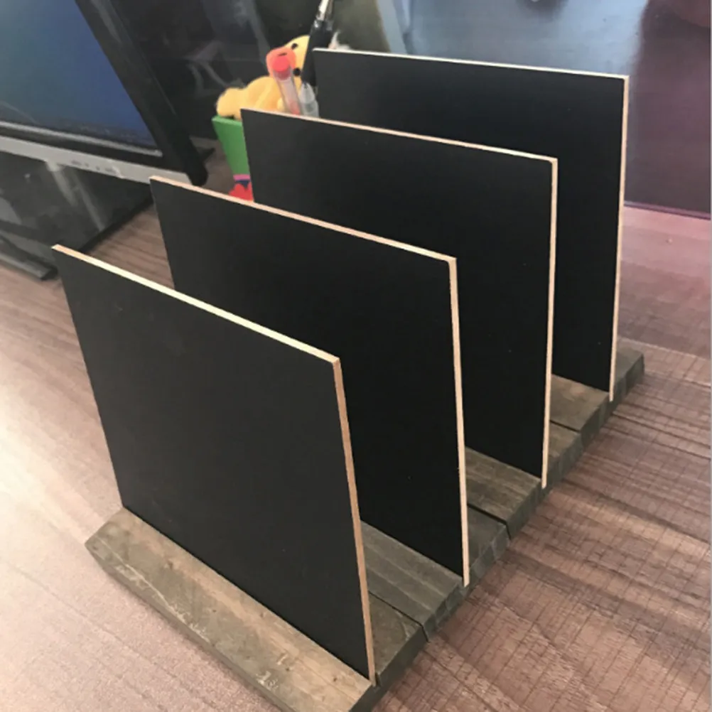 5Pcs Erasable Mini Chalkboards with Removable Foldable Stand Black Tabletop Blackboard Signs for Food Labeling Dinner Parties