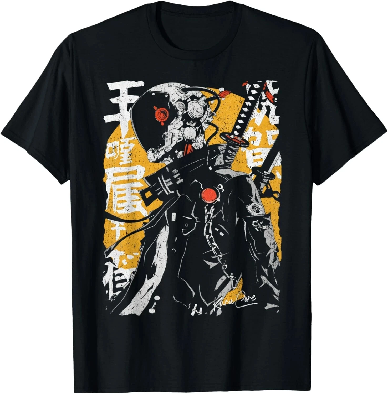 

2025 Japanese Streetwear Cyberpunk Techwear Retro Manga Anime T-shirt Printed Street Fashion Cotton Short Sleeves