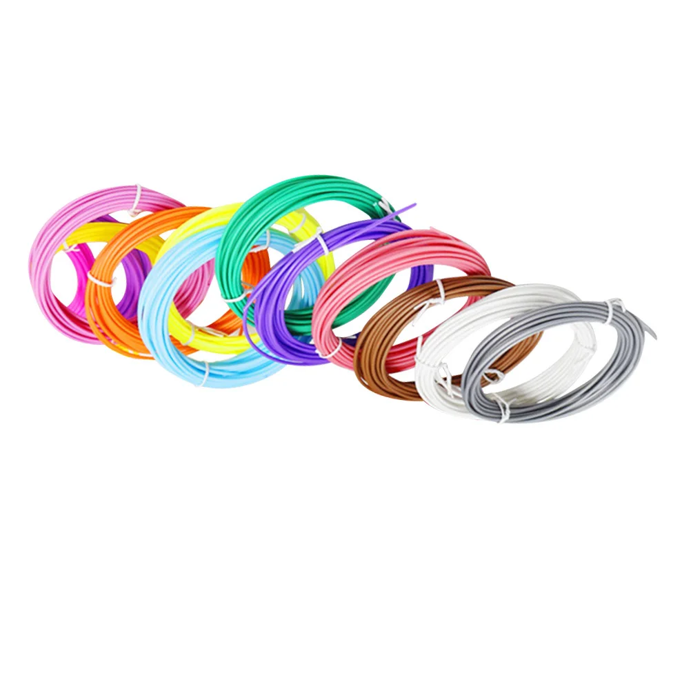 

1 комплект, аксессуары для ручек для 3D-принтера Pcl Filament, 10 ярких цветов, 1,75 мм, мелодичный пластик для художественного дизайна, ручка для 3D-печати