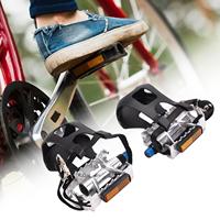 1 Pair Exercise Bike Pedals with Straps for Bike Spin Bike Indoor Fitness Bike Stationary Recumbent Bike Replacement Parts