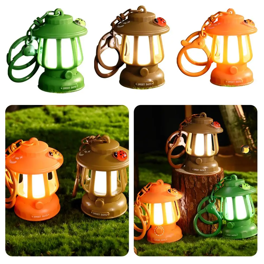 1Pc Creative Cute Camping Ladybug Night Light Mini Camping Light Keychain Light Strong Long Service Life Night Light