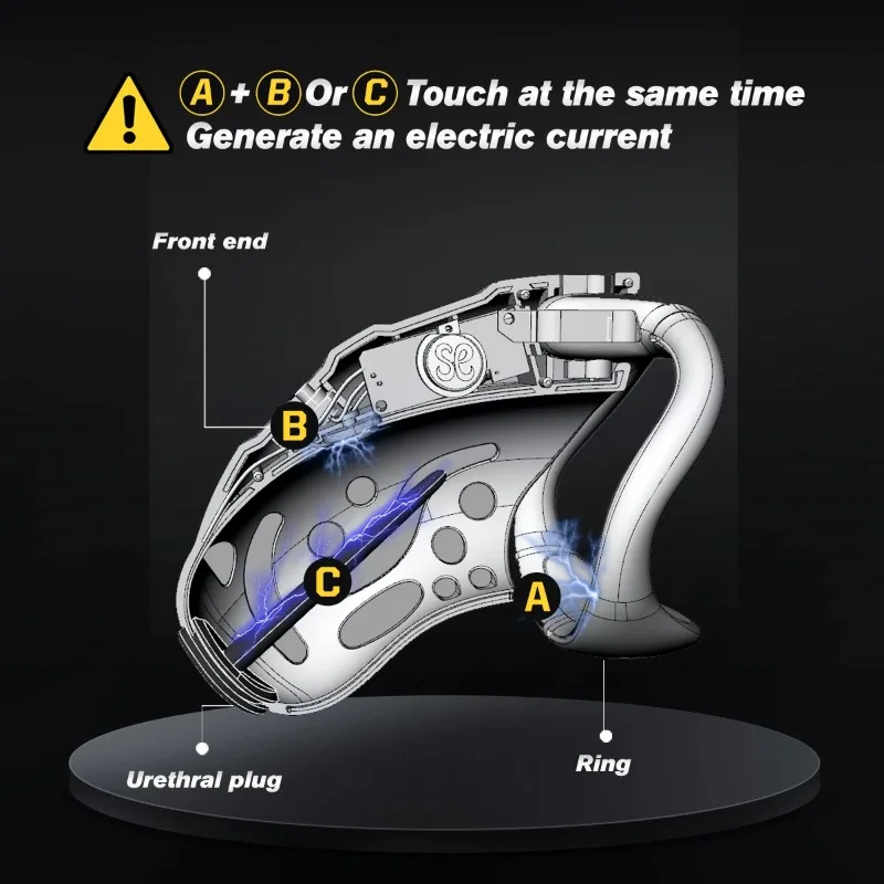BDSM Wireless Remote Chastity Cage E-Stim Cock Ring Lock with Electric Pulse Shock Vibrate Male PenisCage Adult Electro Sex Toys view 2