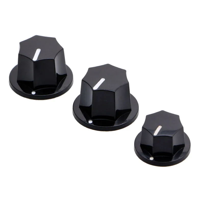 

1 Set 3 Plastic Knobs Preamp Control For . for JB Effect Black 2 Big 1 S