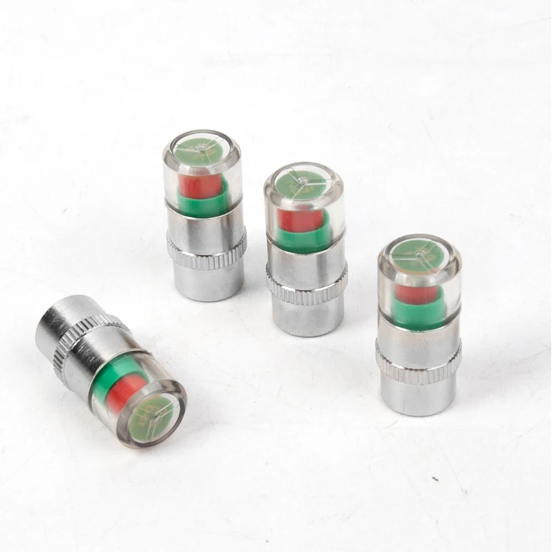 4pcs Car Tire Pressure Indicator Valve Cap Sensor External Valve Detection Tire Pressure Gauge Indicator Alert Monitoring