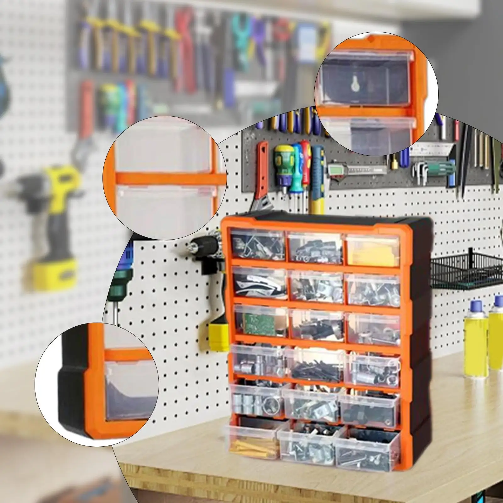 Drawer Storage Cabinet Organizer,Hardware Storage Box Tool Box Garage Organization for Crafts,,Small Items,Jewelry Parts