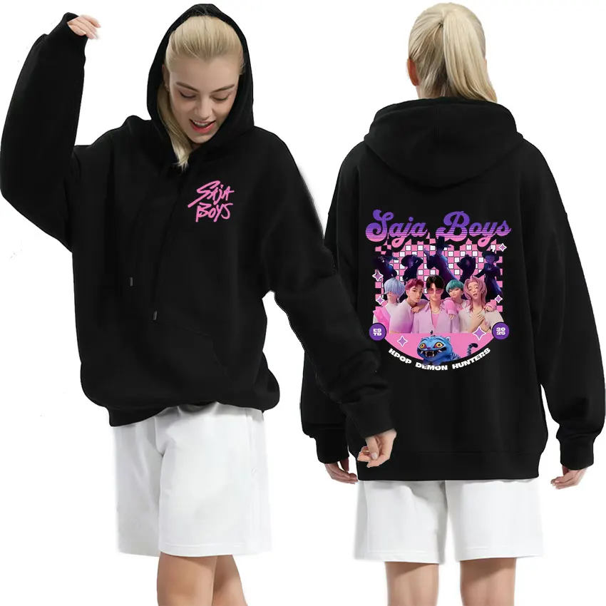 ساجا بوي Kpop هنتر هوديي ملابس Y2k مثيرة للاهتمام الكرتونية الجمالية البلوز الهيب هوب رجالي كم طويل بلوزات على الموضة غير رسمية #1
