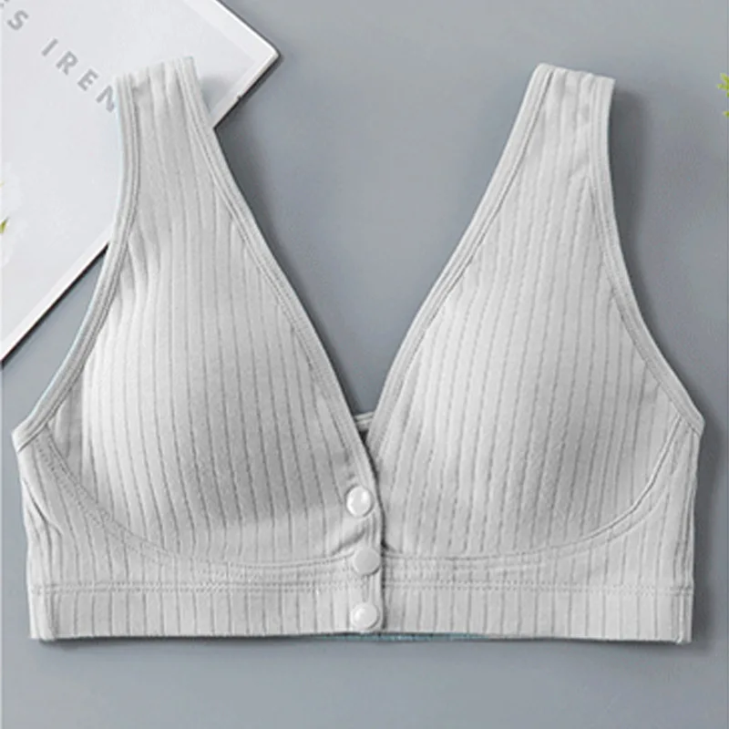 Cotton Nursing Bra Maternity Thin Section Undershirt Breastfeeding Underwear Without Steel Ring Front Open Buckle Breathable Pos