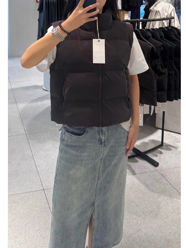 Sweet Faionable Stehkragen Pred Dichtung Svel Baumwollweste Tank Top Oberbekleidung Neuankömmling Herbst Winter 2025