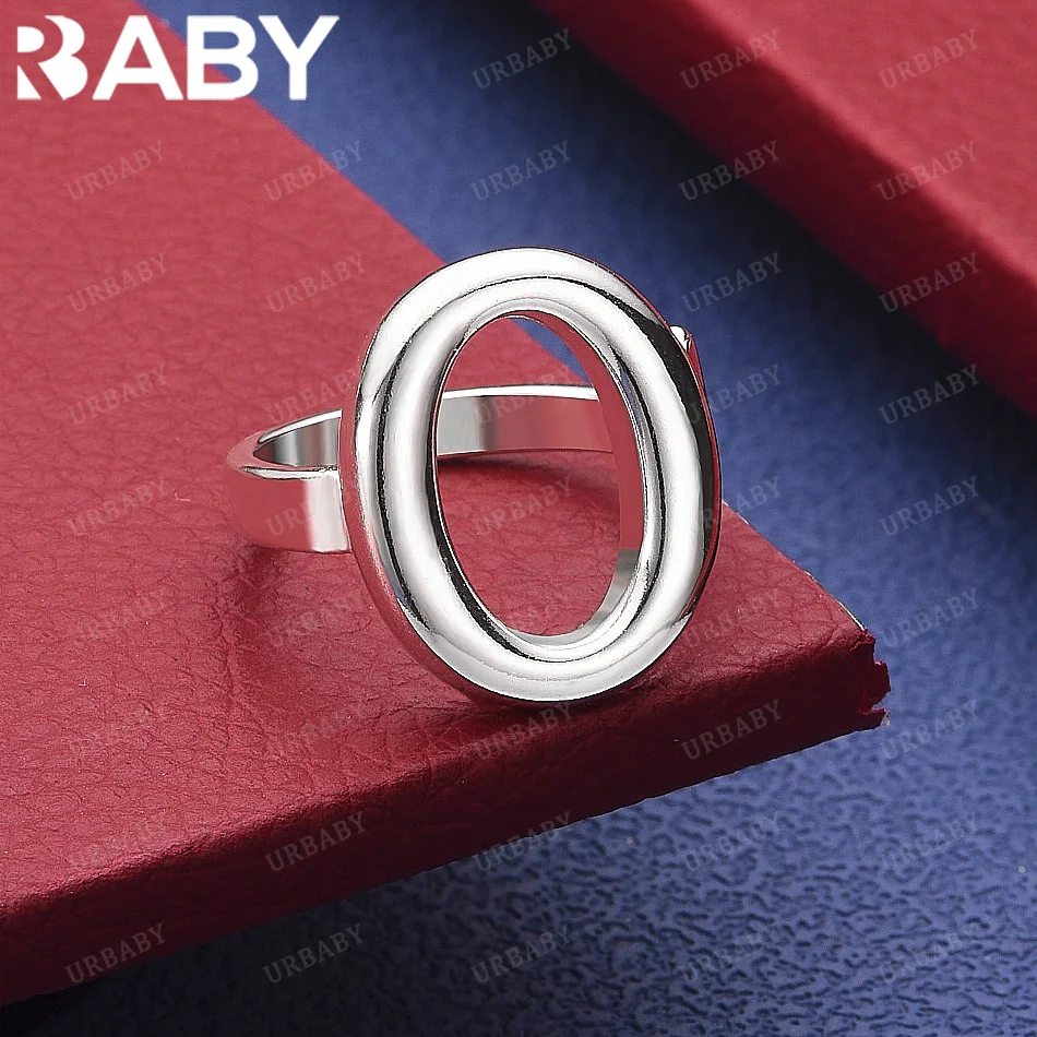 

Кольцо URBABY из стерлингового серебра 925 пробы, овальное, с открытым дизайном, для женщин и мужчин, элегантное украшение, модный тренд, подарки на день рождения и вечеринки