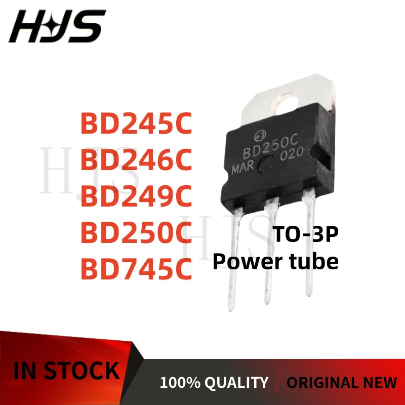 10Piece BD245C BD246C BD250C BD249C BD745C BD245 BD249 BD246 BD250 BD745 TO-3P power transistor High-quality