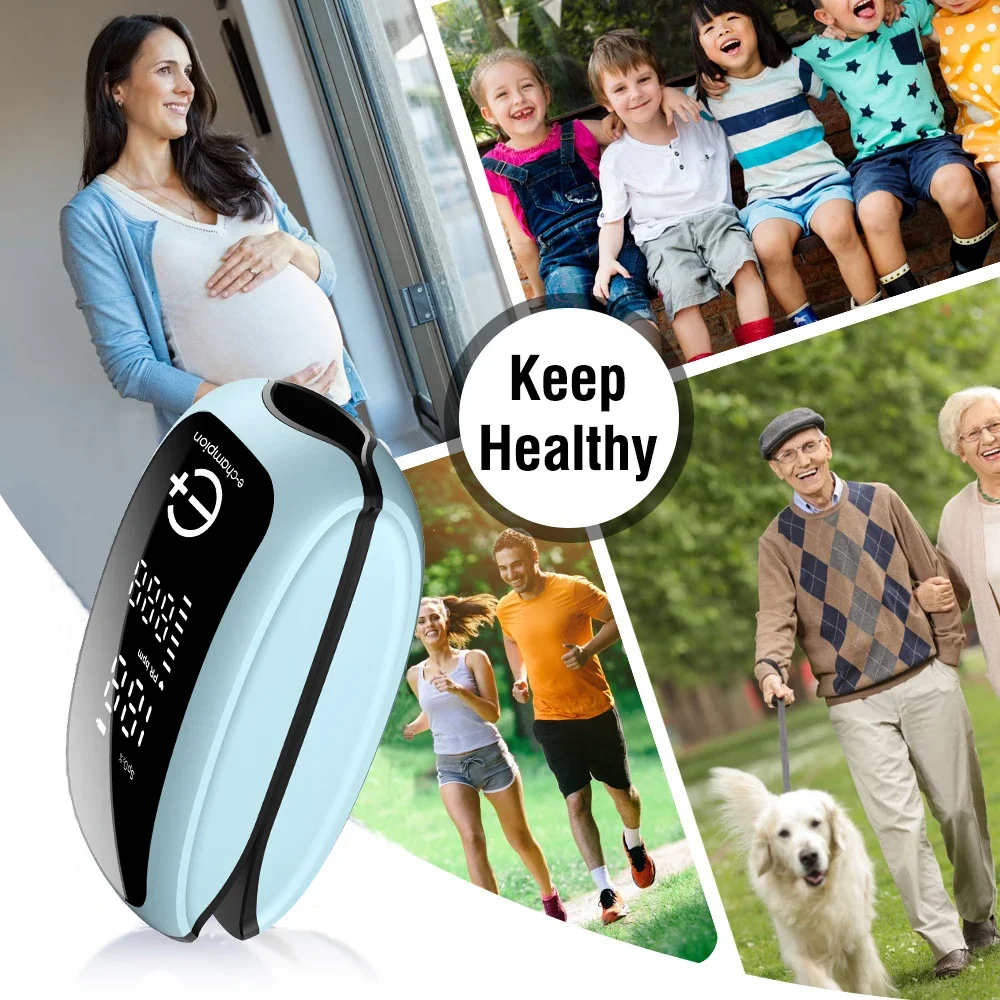 5PCS Rechargeable Medical Oximeter Strap Lanyard Fingertip Pulse Oximeter Blood Oxygen Saturation Monitor Digital LED Display