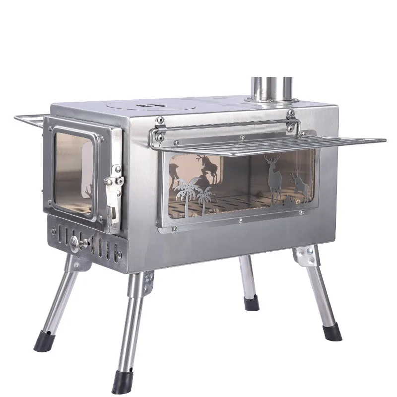 

Portable folding firewood stainless steel tool camping tent heating outdoor furnace