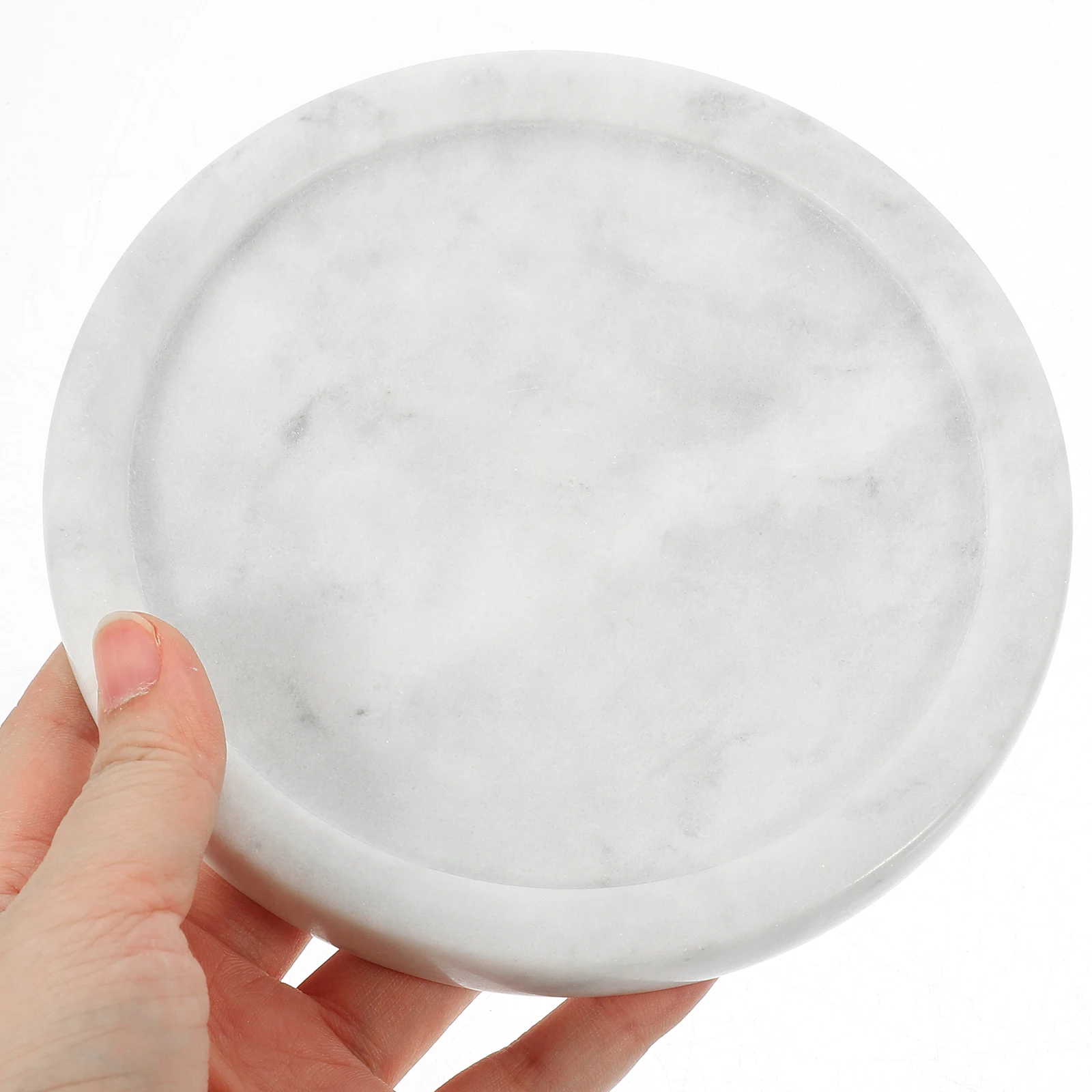 

Marble Jewelry Tray Round Organizer Plate Display Trinket Dish Key Holder Storage Pallet Dust Resistant Easy Clean Versatile