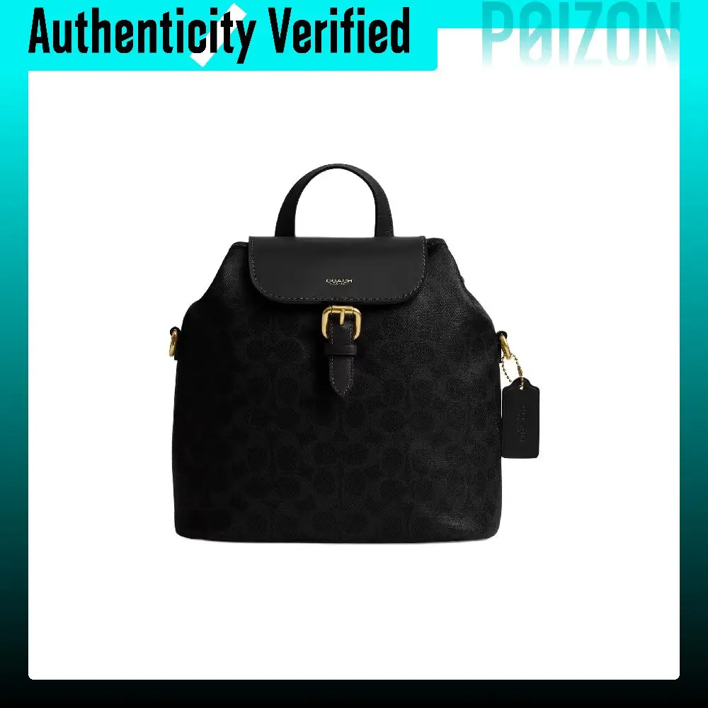 COACH Artificial Leather With Cow Leather Backpacks Medium Women's Black CFR58-B4TQR