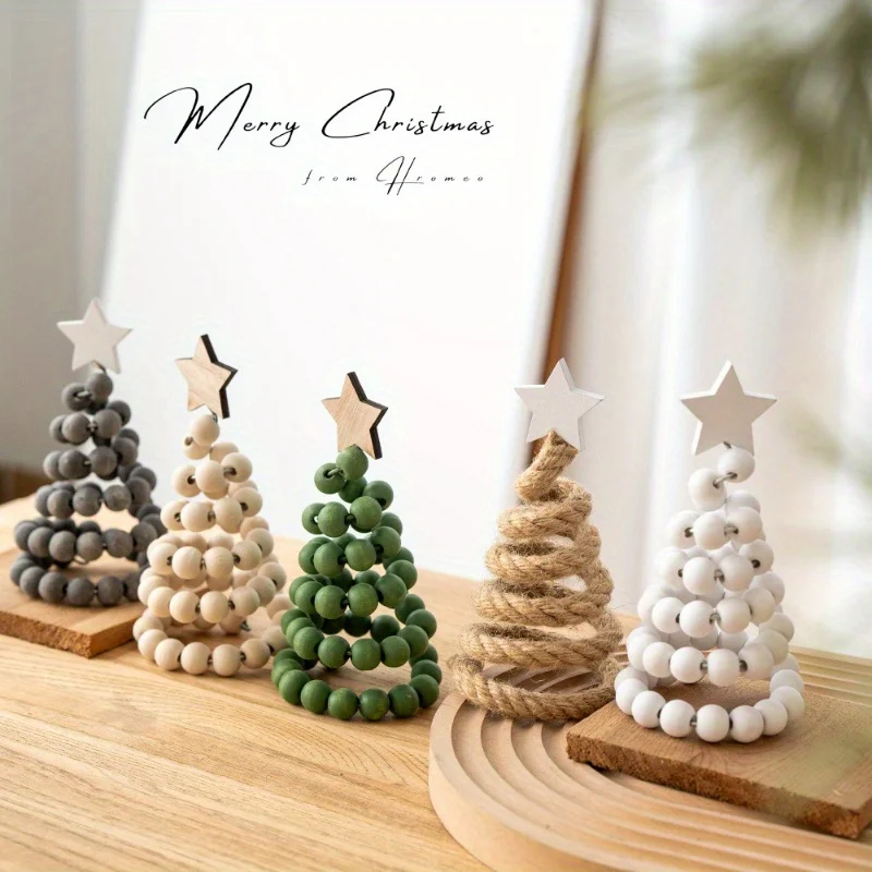 1 Stück neue Weihnachtsdekoration, kreativer nordischer Stil, Holz-Weihnachtsbaumschmuck, Desktop-Display, geeignet für 4 Jahreszeiten