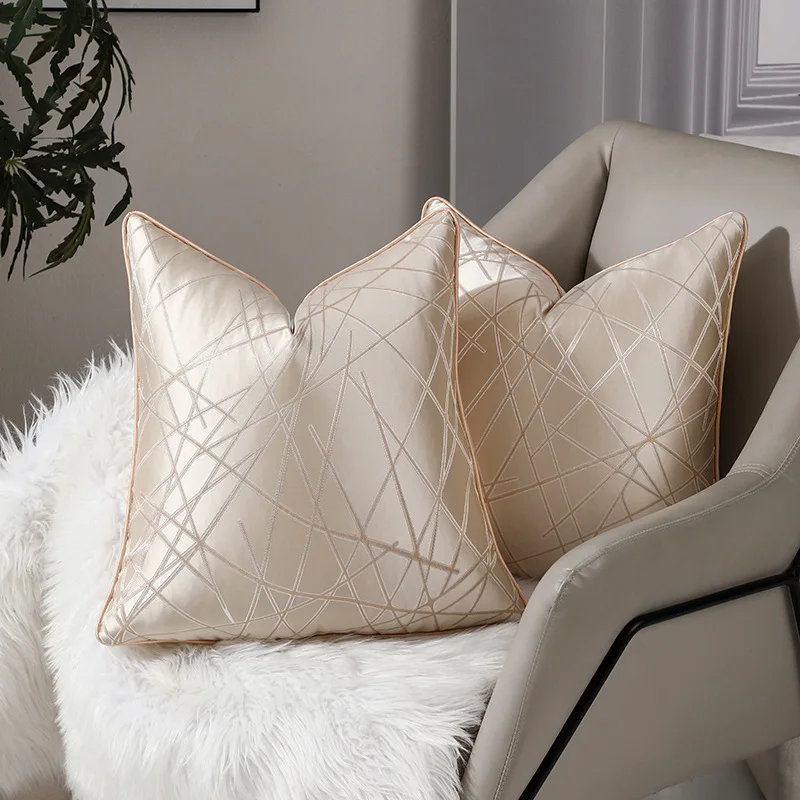 45x45cm Simple Geometric Pillow Case Cojines High Precision Welt Binding Throw Cushion Cover Headboard Pillowcase Decor Home