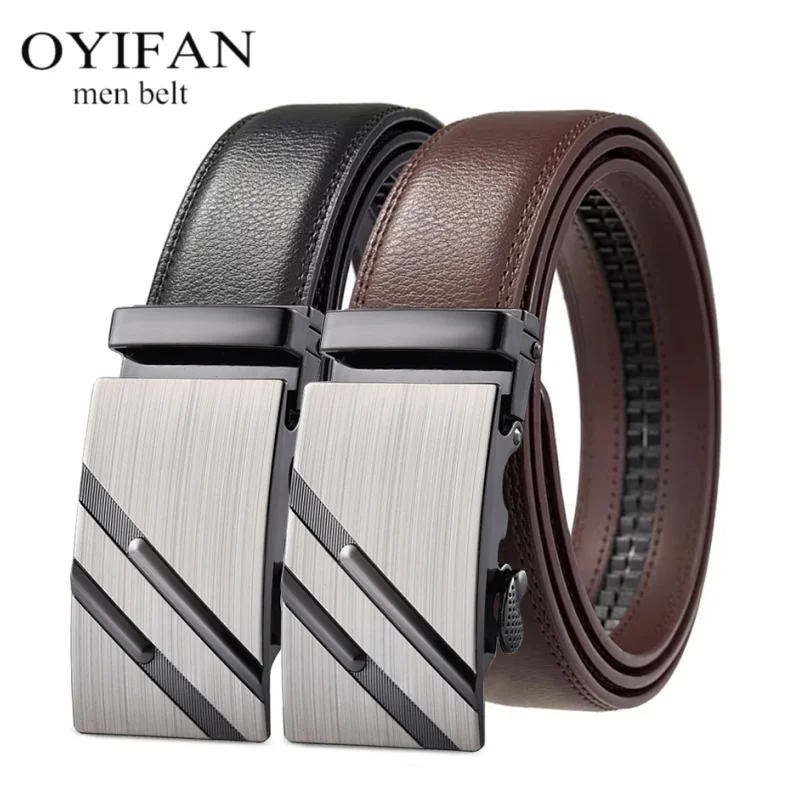 Lässiger Business-Gürtel für Herren, Ratschengürtel aus weichem PU-Leder, Designer-Gürtel, beliebter Stil, hochwertige, langlebige Gürtel