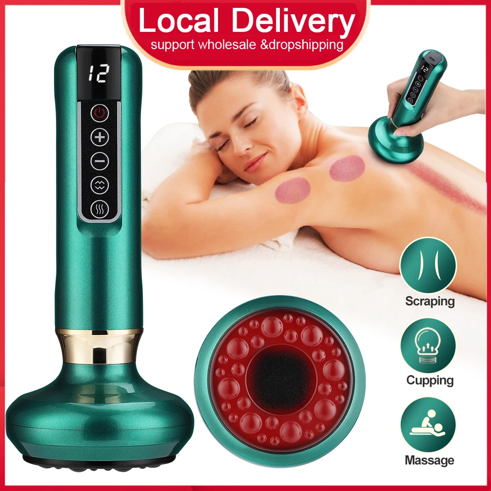 

Умный массажер для спины тела, набор вакуумных банок на всасывании, 12-уровневые антицеллюлитные нагревательные банки для спины, гуаша, отпугивание китайского меридиана