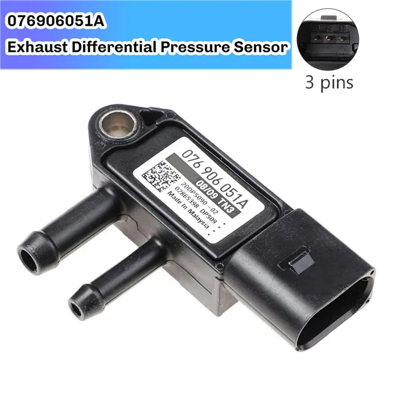 076906051A Exhaust Differential Pressure Sensor Flue Gas Pressure DPF For  For Seat For Skoda For VW