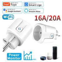 Tuya WIFI Smart Socket EU 16 20A 100-240V for Smart Plug with Power Monitoring Smart HomeVoice Control Support Google Home Alexa
