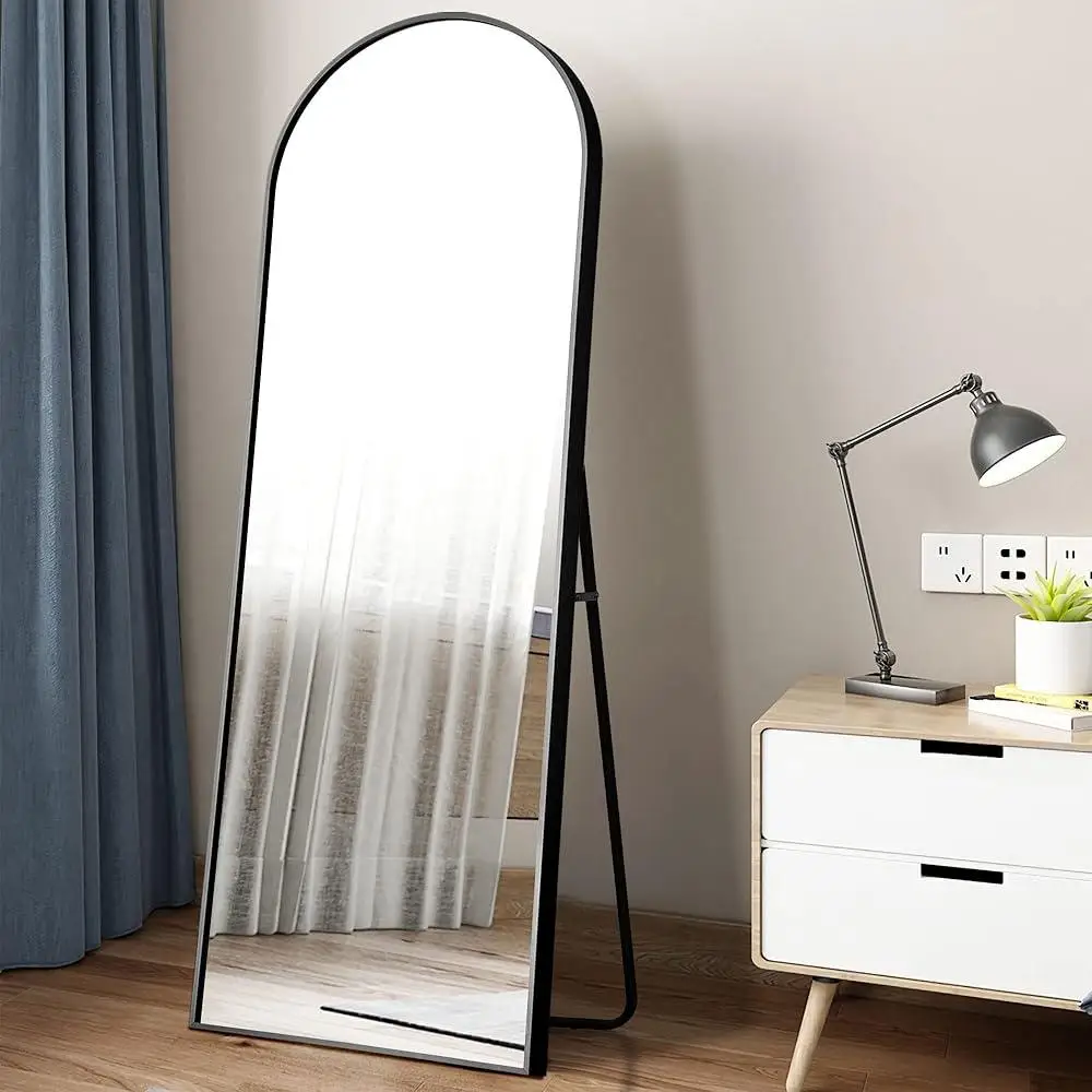 Specchio ad arco a figura intera Specchio da pavimento oversize in piedi Spogliatoio pendente Grande camera da letto Bagno Soggiorno Corridoio