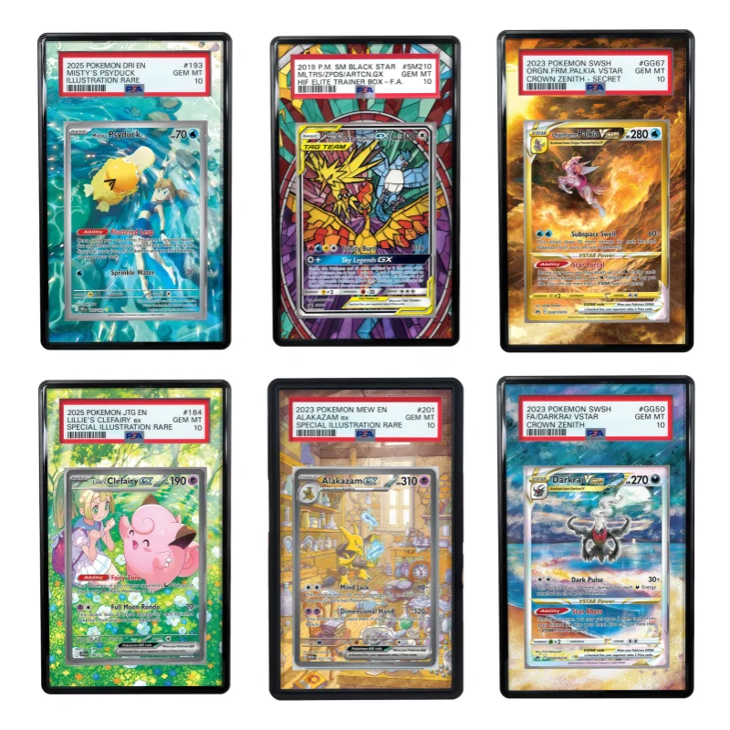 Display de Arte Anime para Pokémon Moltres Zapdos Charizard Lucario, Presentes para Fãs de Jogos e Anime, Estojo Protetor de Acrílico e Chaveiro