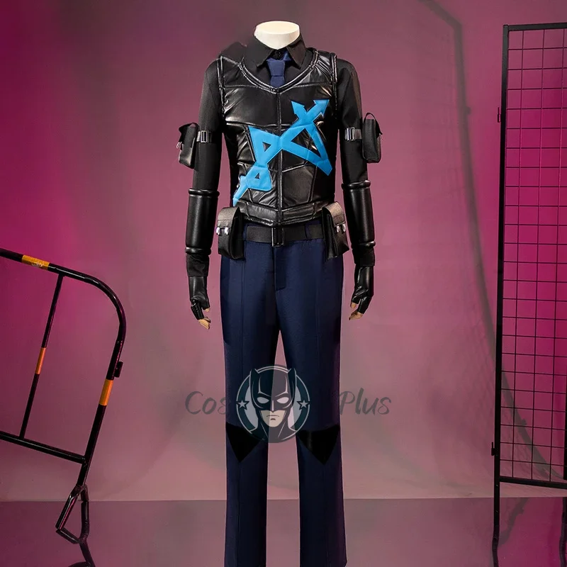 

Hong Lu Cosplay Costume Game【XS-3XL】DokiDoki-R Men Women Black Uniform Suits Hong Lu Cosplay Leather Suit Plus Size