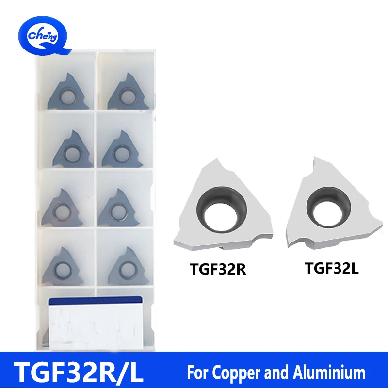 

TGF32R050~200 Triangular External Groove Circlip Groove Shallow Groove Internal Hole CNC Inserts Special for Aluminum and Copper