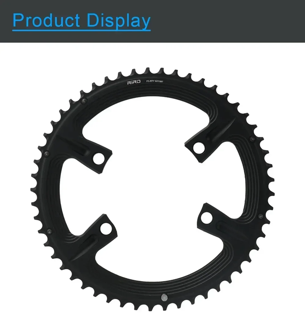 10/11/12S Rennrad-Kettenblatt mit 4 Schrauben, 110BCD, für 105 FC-R7000 / ULTEGRA FC-R8000 / DURA-ACE FC-R9100, Asymmetrisch 50-34T 52-36T 53-39T – Detail 9