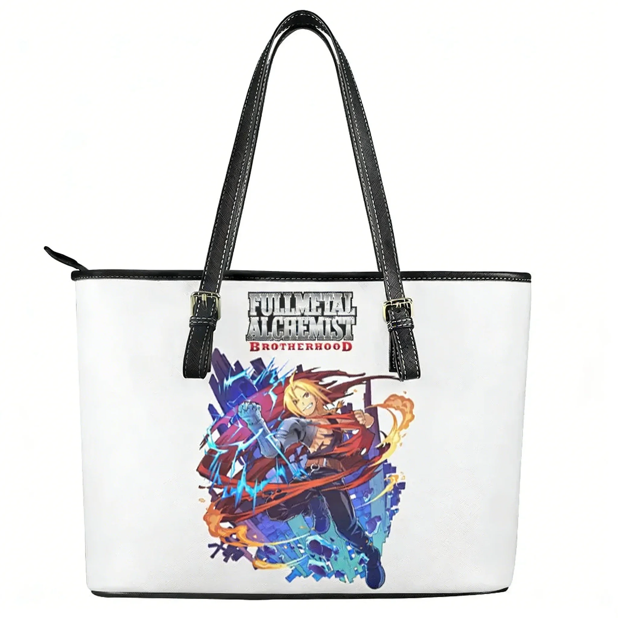 Fullmetal Alchemist Handbag Womens Mens Vintage Personalized Tote Bag Shoulder Bag Business Leather Purse Travel Custom Bag Gift