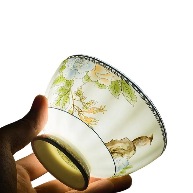 

Chinese bone china tableware set household gold trimmed light luxury ceramic bowl