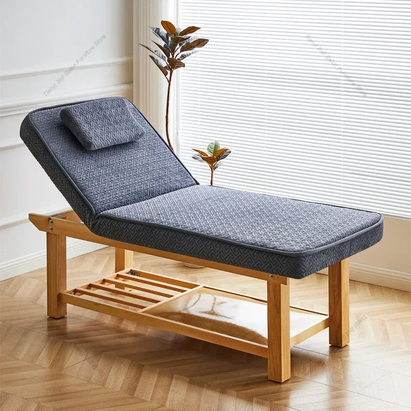 Nordic Beauty Salon Massage Tables Ear Picking and Moxibustion Solid Wood Massage Tables Adjustable Furniture Massagebett HBMT